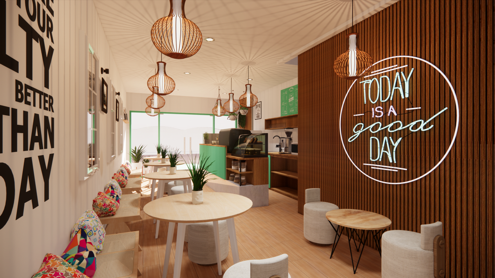 Desain Interior & Furniture Kustom Cafe Ibu Ika | Sandinterior